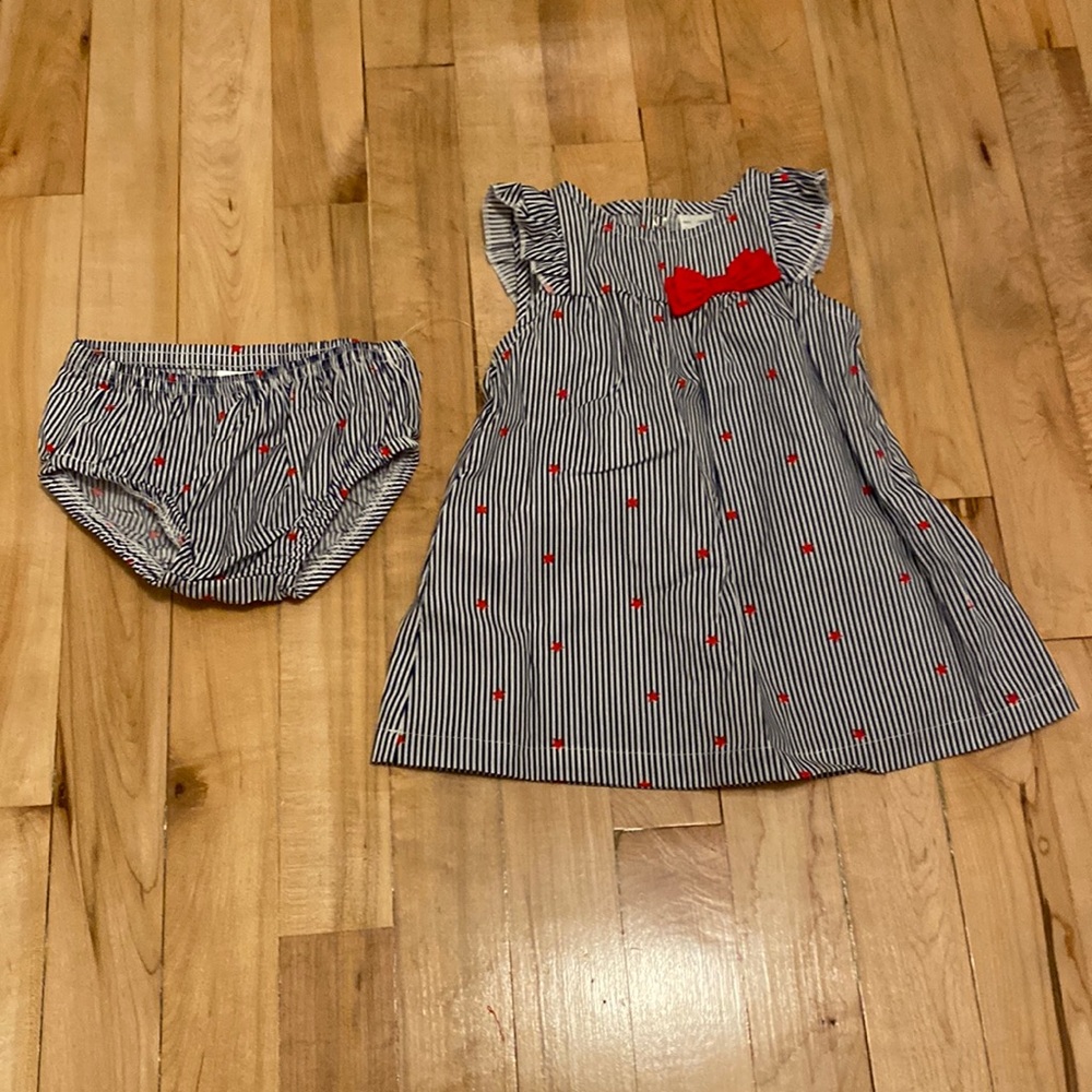 Carter’s Stars and Stripes Dress and Bloomer 6M NEW